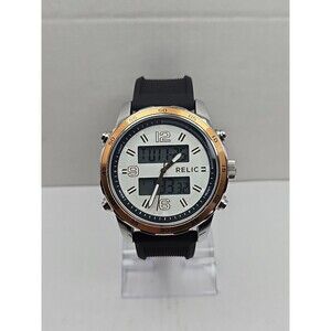 Relic Barrett ZR12186 Analog Digital Rose Bezel Quartz Mens Watch New Battery